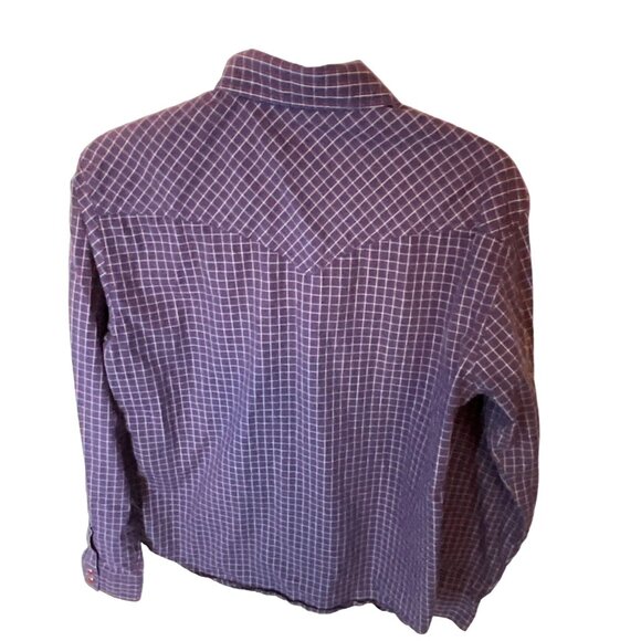 Cinch navy w/ red and white stripes Youth XL 14 Pearl Faux Pearl Snaps Chest Poc - Picture 3 of 5